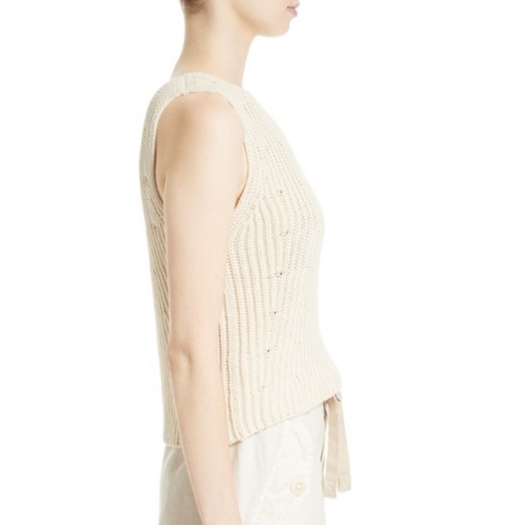 Vince Cream Ribbed Knit Tank - Picture 3 of 6